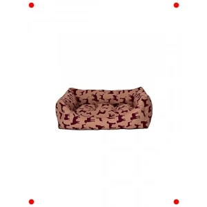 Bej Bordo Kedi Köpek Yatağı S 50x60cm