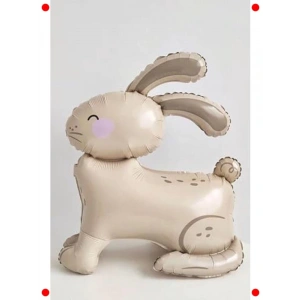 Bej Büyük Boy 3D Tavşan Folyo Balon