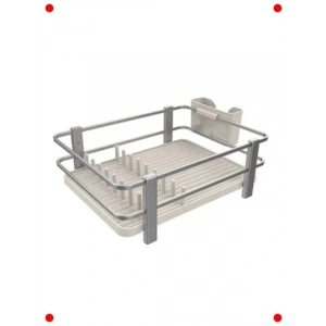 Bej Tezgah Üstü Bulaşıklık ve Kurutma Rafı