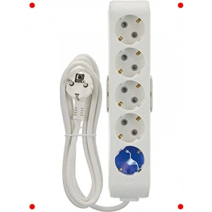 Beşli Topraklı Priz - Kablolu, Çocuk Korumalı, 2m