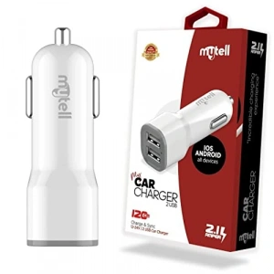 Beyaz 2100 mAh Kapasiteli 2 USBli Araç Şarj Aletleri