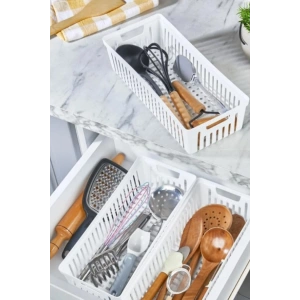 Beyaz 3lü Modüler Mutfak Çekmece Düzenleyici Seti