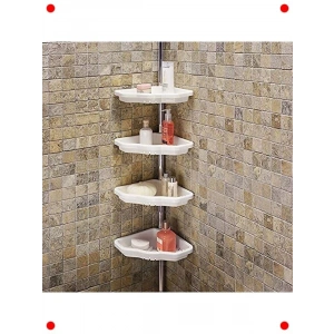 Beyaz Alünyum Banyo Köşe Rafı