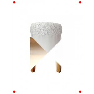 Beyaz Granit Görünümlü 4 Ayaklı Saksı 15 Cm