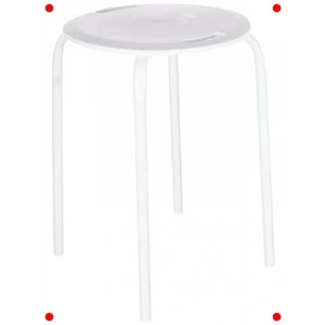 Beyaz Metal Sağlam Tabure