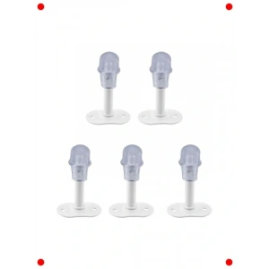 Beyaz Metal Silikonlu Kapı Stoperi 8cm (5 Adet)