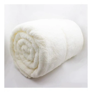 Beyaz Peluş Polar Battaniye, Çift Kişilik 220x230 cm