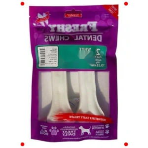 Beyaz Press Deri Köpek Çiğneme Kemiği 2 Adet 70-75gr