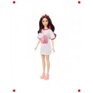 Beyaz Tişört Elbiseli Moda Bebek Figürü