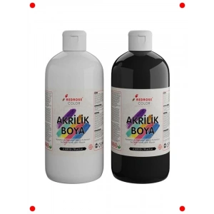 Beyaz ve Siyah Akrilik Boya Seti (2x500 gr)
