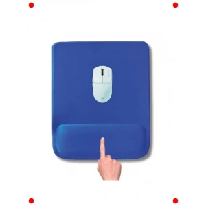 Bilek Destekli Ergonomik Mouse Pad - Mavi, Kaymaz Taban