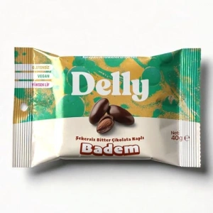 Bitter Çikolata ile Kaplı Şekersiz Badem Atıştırmalığı