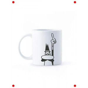 Bıyıklı m Desenli Porselen Kupa 250ml