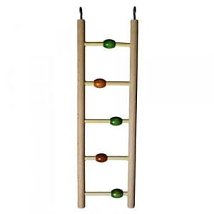 Boncuklu ahşap kuş merdiveni, 7x25 cm