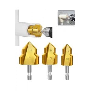 Boru Onarımı için Pvc Rayba Matkap Ucu Seti - 3 Boy