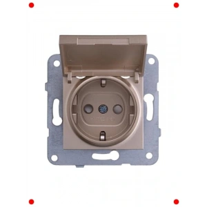 Bronz Kapaklı Topraklı Priz