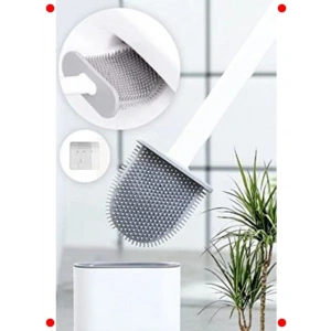 Bükülebilir Silikon Tuvalet Fırçası Beyaz