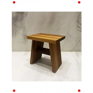 Büyük Boy Iroko Ahşap Banyo Taburesi