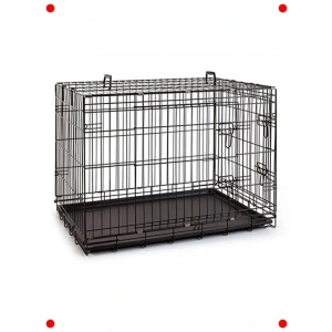 Büyük Boy Katlanabilir Metal Köpek Kafesi Siyah