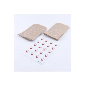 Çam ve Kar Desenli Kese Kağıdı Seti, 20 Adet