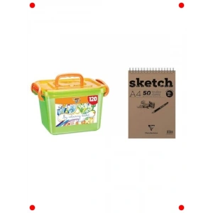 Canlı Renkler Çocuk Boyama Seti (120 Parça)