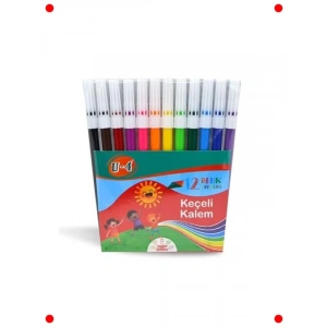 Canlı Renkli Keçeli Kalem Seti - 12li Paket