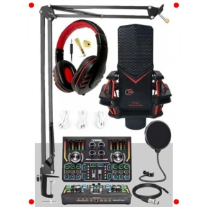 Canlı Yayın Kayıt Seti - Efektli Ses Kartı ve Aksesuarlar