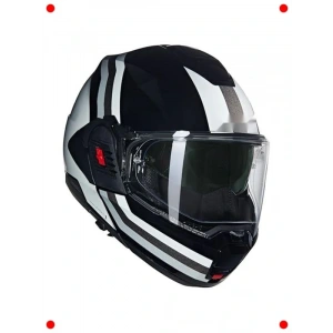 Çenesi Arkaya Açılan Motosiklet Kaskı (Gri, L Beden)