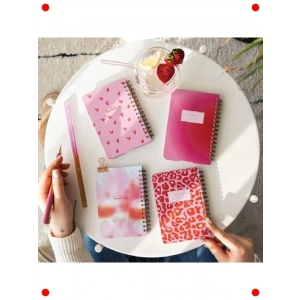 Cep Boy Spiralli Not Defteri Seti 4lü Pembe