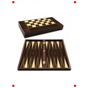 Ceviz Desenli Polyester Tavla Takımı 25x48x6 cm