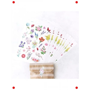 Çiçek Temalı Şekilli Sticker Seti, 10 Sayfa