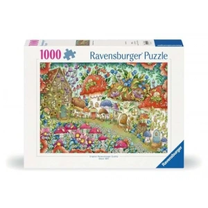 Çiçekli Mantar Evler Temalı 1000 Parça Puzzle