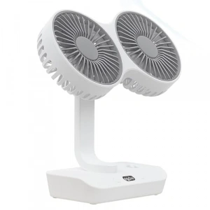 Çift Başlı USB Şarjlı Fan, LED Gece Lambası ile Uzun Çalışma Süresi