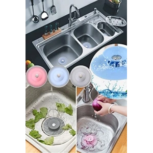 Çift Kademeli Silikon Lavabo Tıkacı, Ayarlanabilir ve Kullanışlı