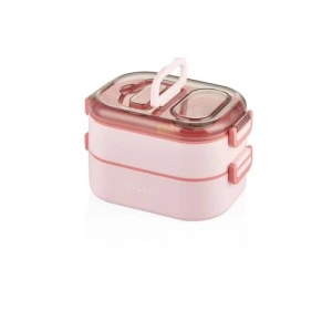 Çift Katlı 1000ml Çelik Sefer Tası, 3 Bölmeli Lunchbox
