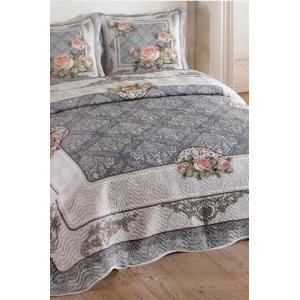 Çift Kişilik Kapitone Yatak Örtüsü Takımı, Mavi Renk