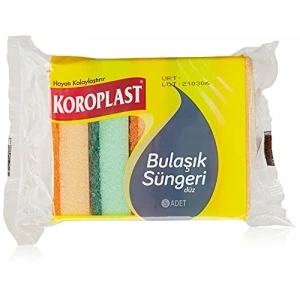 Çift Taraflı Düz Bulaşık Süngeri, 5li Set, Pratik Temizlik için