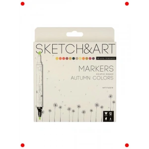 Çift Taraflı Fırça Uçlu Marker Kalem Seti - 12li