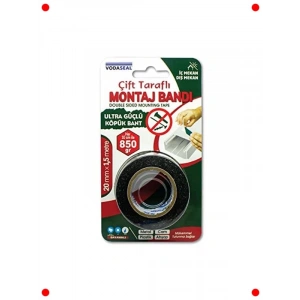 Çift Taraflı Köpük Montaj Bandı (20mm x 1.5mt)