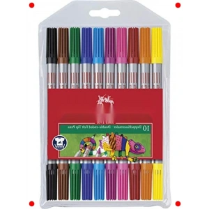 Çift Uçlu Keçeli Kalem Seti - 10 Canlı Renk