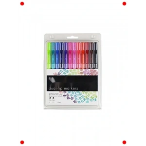 Çift Uçlu Parlak Renk Kalem Seti (12 Adet)