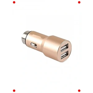 Çift USB Araç Şarj Cihazı (5V 3.1A, Altın Renk)