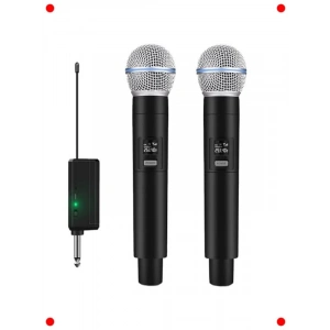 Çiftli Kablosuz Karaoke Mikrofon Seti - Tak & Çalıştır