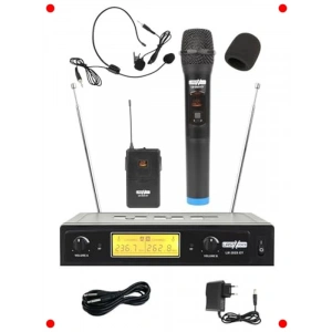 Çiftli Kablosuz Mikrofon Seti - El ve Headset