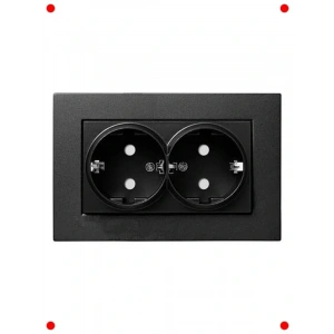 Çiftli Topraklı Priz, Siyah, Çocuk Korumalı