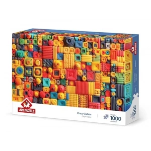 Çılgın Küpler Temalı 1000 Parça Puzzle, Eğlenceli Yapboz