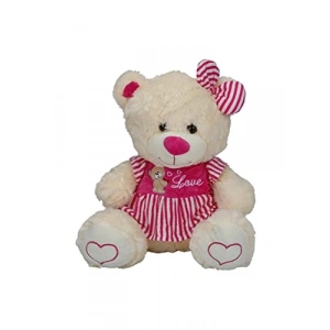 Çizgili Peluş Ayı, 40 cm Boyutunda, Eğlenceli Hediye
