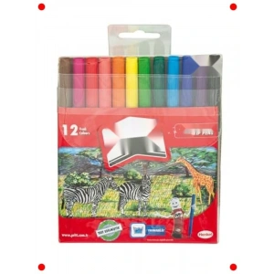 Çocuk Dostu Silinebilir Keçeli Kalemler (12 Renk)
