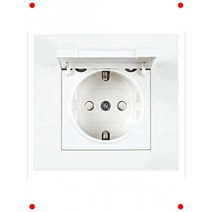 Çocuk Korumalı Kapaklı Beyaz Priz