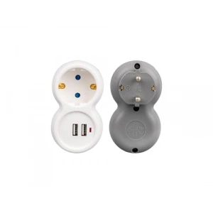 Çocuk Korumalı Tekli Priz, 2 USB Portu ile 16AH 3680W